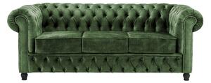 Canapea Chesterfield Fleming 205 cm din catifea Truffle T13