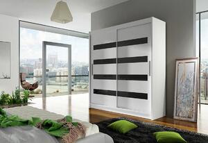 Dulap dormitor cu uşi glisante CARLA XI, 180x215x57, negru mat
