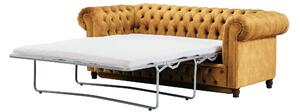 Canapea extensibilă din catifea Chesterfield Fleming 210 cm Truffle T13