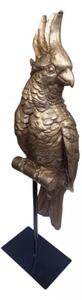 Statueta "Papagal" aurie pe stand metalic ,H 42cm