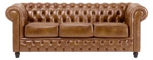 Canapea Chesterfield Fleming din piele de 205 cm