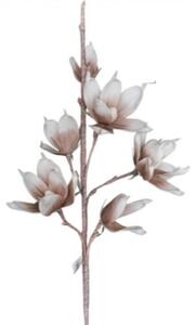 Creanga magnolie flori alb-maro,foam H90cm