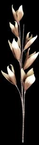 Creanga magnolie cu 7 flori maro-taupe L90cm