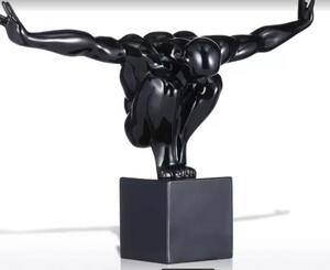 Statueta barbat in echilibru, decoratiune ,obiect,negru L42cm