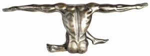Statueta barbat in echilibru,argintiu L61cm