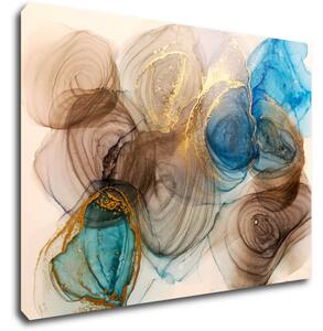 Impresi Tablou Abstract blue and gold - 70 x 50 cm