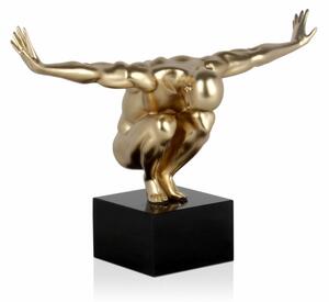 Statueta barbat in echilibru ,decoratiune obiect auriu ,L42cm