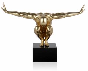 Statueta barbat in echilibru ,decoratiune obiect auriu ,L42cm