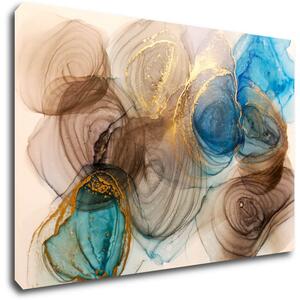 Impresi Tablou Abstract blue and gold - 60 x 40 cm