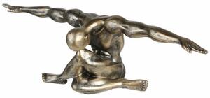 Statueta barbat in echilibru,argintiu L61cm