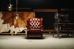 Fotoliu din piele Chesterfield Hemingway