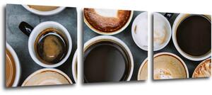 Impresi Tablou Coffee types - 90 x 30 cm (3-piese)