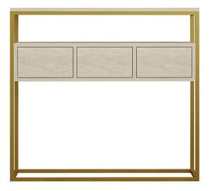 Consola GUARDA, bej cu efect de marmura/auriu, PAL melaminat, 100x29x9