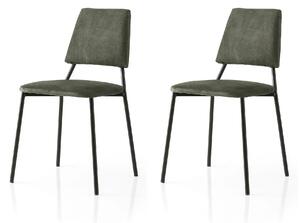 Set 2 scaune LIMA 4553 V2, gri inchis/negru, stofa catifelata/metal, 4