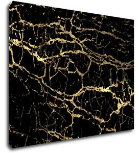 Impresi Tablou Marble black and gold - 90 x 70 cm