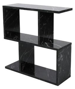 Masuta laterala LIFE, negru cu efect de marmura, PAL melaminat, 60x20x