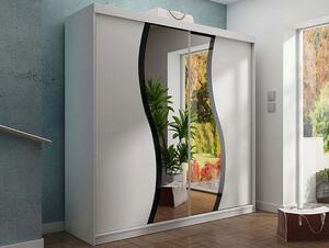 Dulap dormitor cu oglindă TALIA 9, 200x200x62, alb