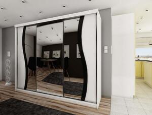 Dulap dormitor cu oglindă TALIA 9, 250x200x62, alb