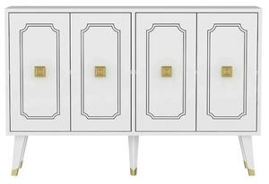 Comoda ROLAND, alb/auriu, PAL melaminat, 120x30x80 cm