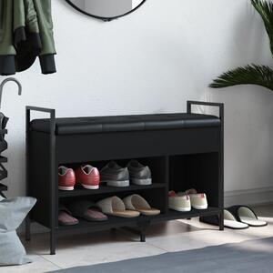 Bancă de pantofi, negru, 85,5x32x57,5 cm, lemn prelucrat