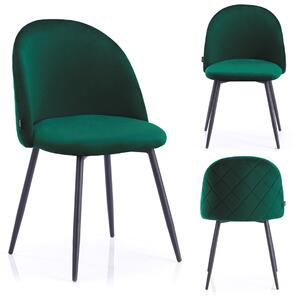 Scaun de sufragerie din catifea Culoare verde inchis, FARO