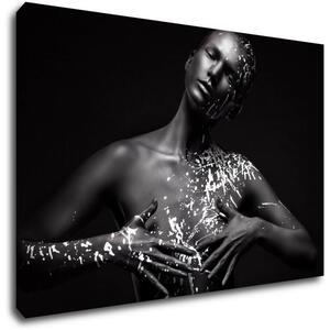 Impresi Tablou Woman portrait black silver - 60 x 40 cm