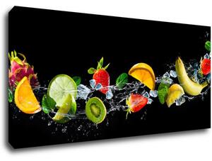 Impresi Tablou Fruit black background - 90 x 40 cm