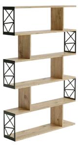 Etajera FRN-12032, stejar/negru, PAL melaminat/metal, 90x20x138 cm