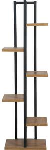 Etajera NINA, stejar/negru, PAL melaminat/metal, 34x19x120 cm