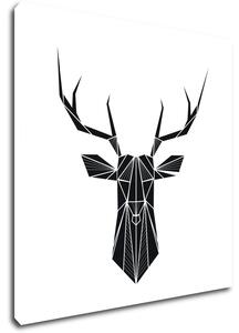 Impresi Tablou Abstract deer black and white background - 40 x 40 cm