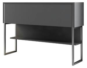 Consola LUXE, gri antracit/crom, PAL melamimat/metal, 120x30x80 cm
