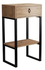 Consola VALANTI, stejar/negru, PAL melaminat, 50x35x90 cm