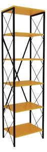 Etajera SUADIYE, galben/negru, PAL melaminat/metal, 50x30x180 cm
