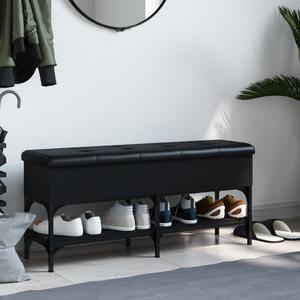 Bancă de pantofi, negru, 102x32x45 cm, lemn prelucrat