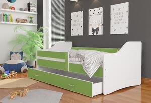 Pat pentru copii SWAN P1 COLOR + saltea + somieră GRATIS, 180x80, verde/alb