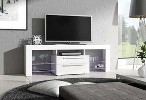 Comodă TV STANLEY Plus, alb/violet luciu