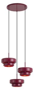 Retro Pendant Lamp Plum with Metal Shade 3-Light - Ophelia