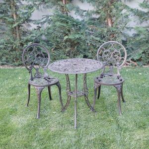 Set mobilier grădină din aluminiu cu 2 scaune Carina, maro