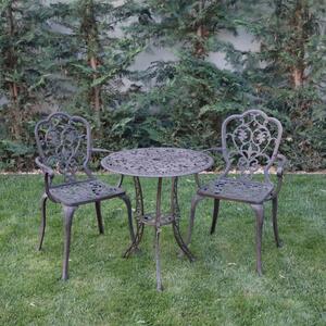 Set mobilier grădină din aluminiu cu 2 scaune Silva, maro