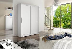 Dulap dormitor cu uşi glisante STAWEN I, 150x200x58, alb mat