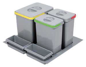 Cos de gunoi Praktico incorporabil in sertar, cu 3 recipiente, pentru corp de 600 mm latime H:300mm