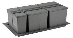 Cos de gunoi gri orion incorporabil in sertar, colectare selectiva, cu 3 recipiente, pentru corp de 900 mm latime