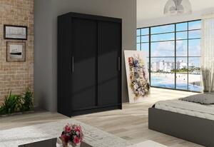 Dulap dormitor cu uşi glisante FLORIA I, 120x200x58, negru mat