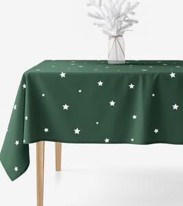 Goldea față de masă de crăciun 100% bumbac - steluțe pe verde închis 80 x 80 cm