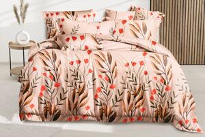 Lenjerie de pat din bumbac roz MENDOZA + husa de perna 40 x 50 cm gratuit