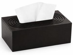 Cutie decorativa Pufo Black din lemn pentru servetele, 25 x 14 cm, negru