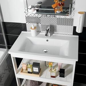 Aqualine Zuno lavoar 75x45 cm dreptunghiular clasică-mobilier alb luciu 9075