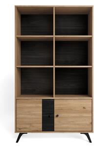 Bibliotecă neagră cu aspect de stejar 92x160 cm Natura - Marckeric