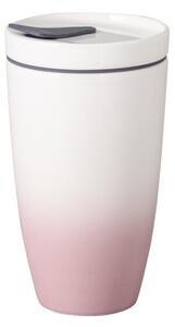 Cană de voiaj din porțelan Villeroy & Boch Like To Go, 350 ml, roz - alb