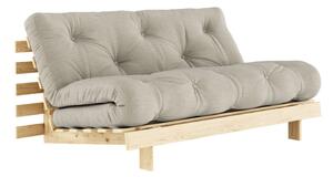 Canapea bej extensibilă cu tapițerie din in 160 cm Roots - Karup Design